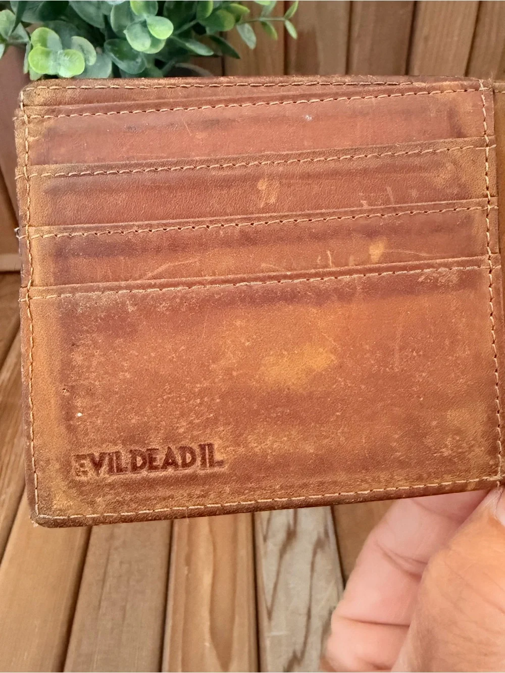 Evil Dead II Distressed Leather Wallet, Horror Movie Merch, Cult Film Collectors